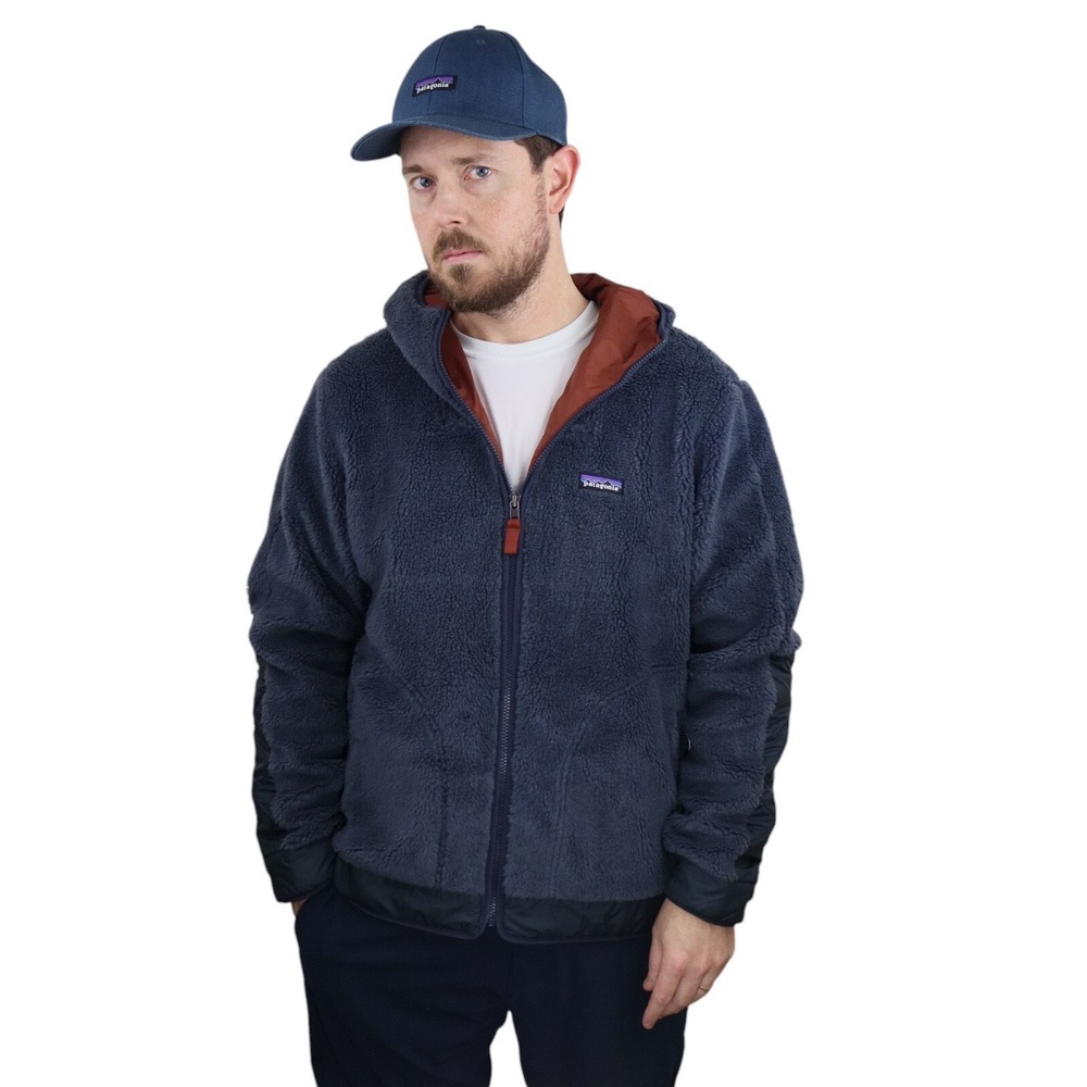 Patagonia Recycled Sherpa Hoody in Smolder Blue Size Large
